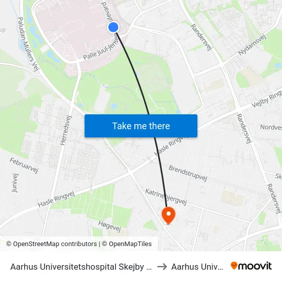 Aarhus Universitetshospital Skejby Indgang E/F to Aarhus Universitet map
