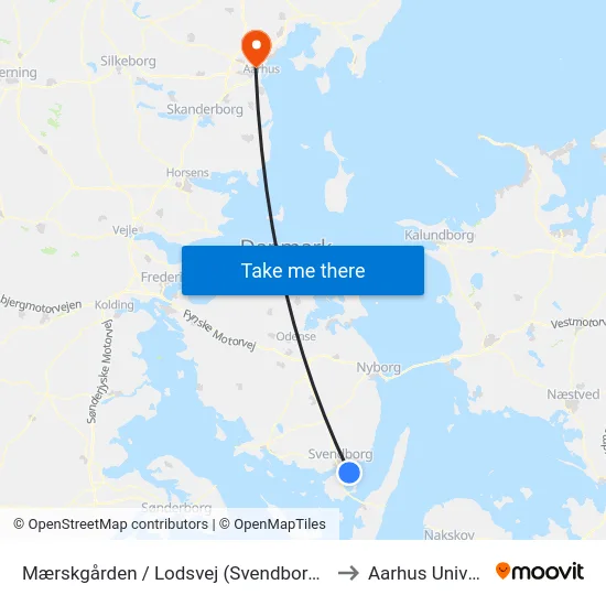 Mærskgården / Lodsvej (Svendborg Kommune) to Aarhus Universitet map