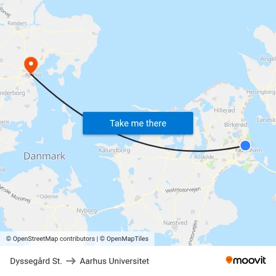 Dyssegård St. to Aarhus Universitet map