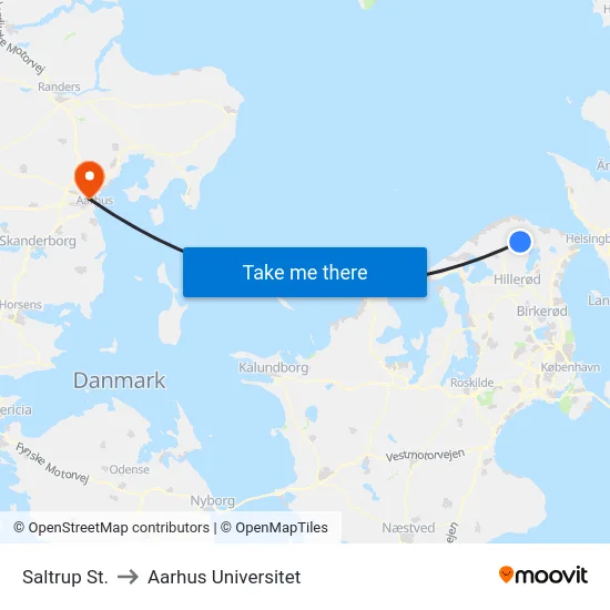 Saltrup St. to Aarhus Universitet map