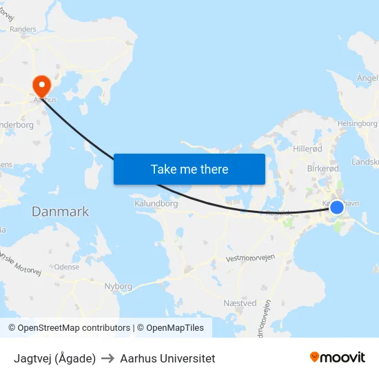 Jagtvej (Ågade) to Aarhus Universitet map