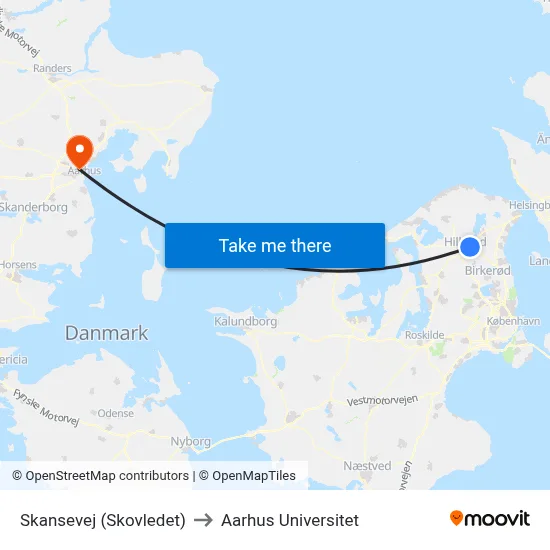 Skansevej (Skovledet) to Aarhus Universitet map