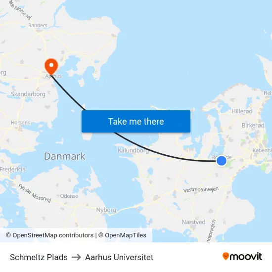 Schmeltz Plads to Aarhus Universitet map