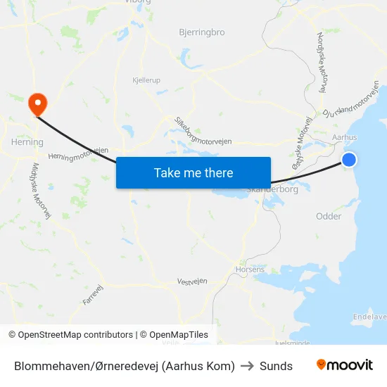 Blommehaven/Ørneredevej (Aarhus Kom) to Sunds map
