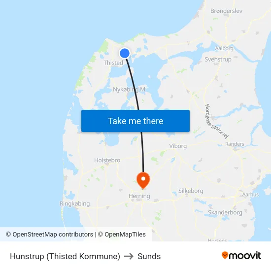 Hunstrup (Thisted Kommune) to Sunds map