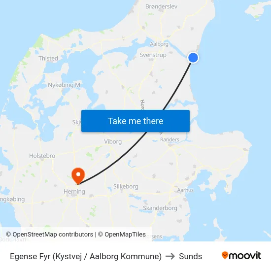 Egense Fyr (Kystvej / Aalborg Kommune) to Sunds map