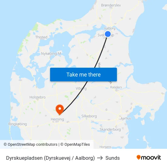 Dyrskuepladsen (Dyrskuevej / Aalborg) to Sunds map