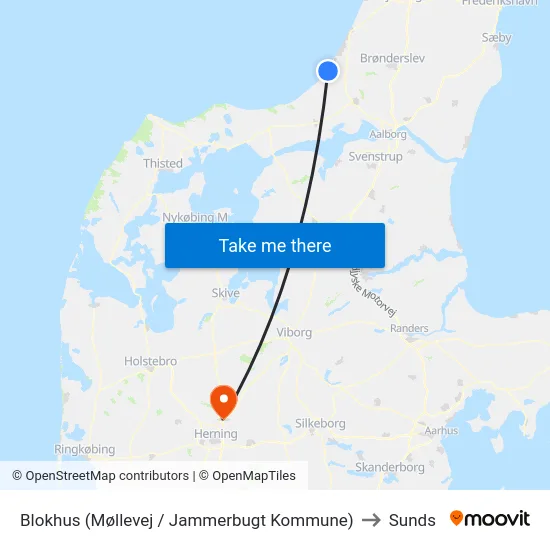 Blokhus (Møllevej / Jammerbugt Kommune) to Sunds map
