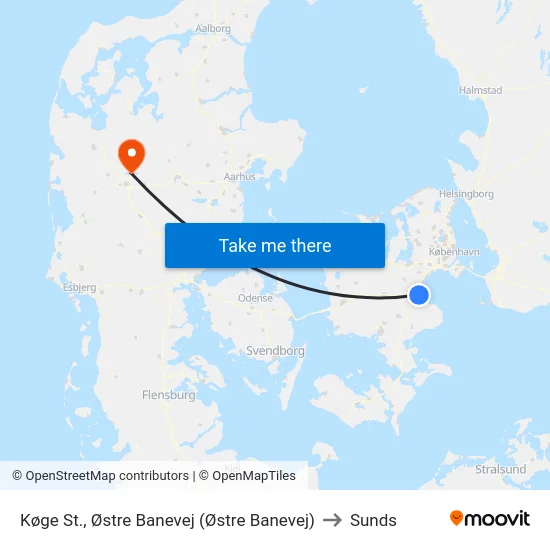 Køge St., Østre Banevej (Østre Banevej) to Sunds map