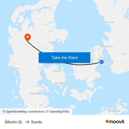 Ålholm St. to Sunds map