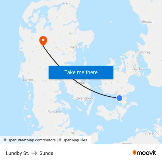 Lundby St. to Sunds map