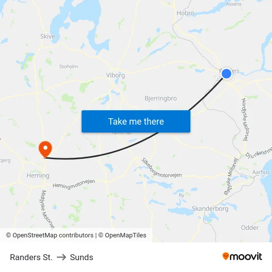 Randers St. to Sunds map
