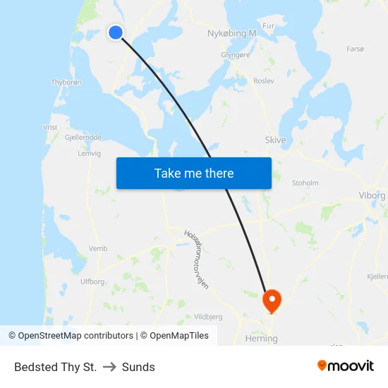 Bedsted Thy St. to Sunds map