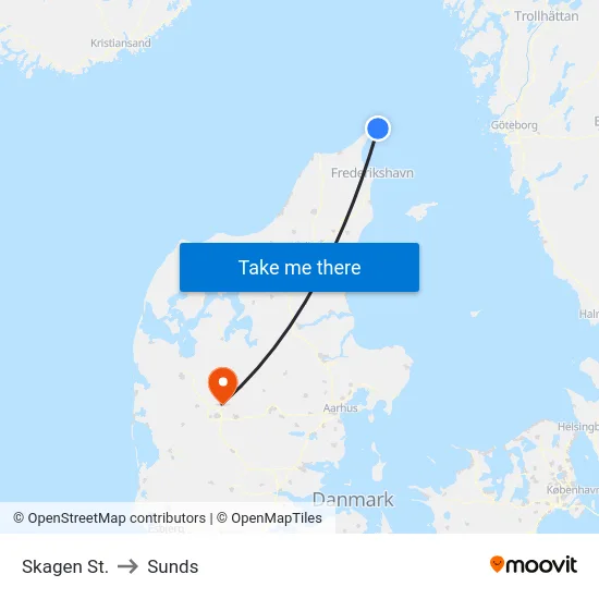 Skagen St. to Sunds map