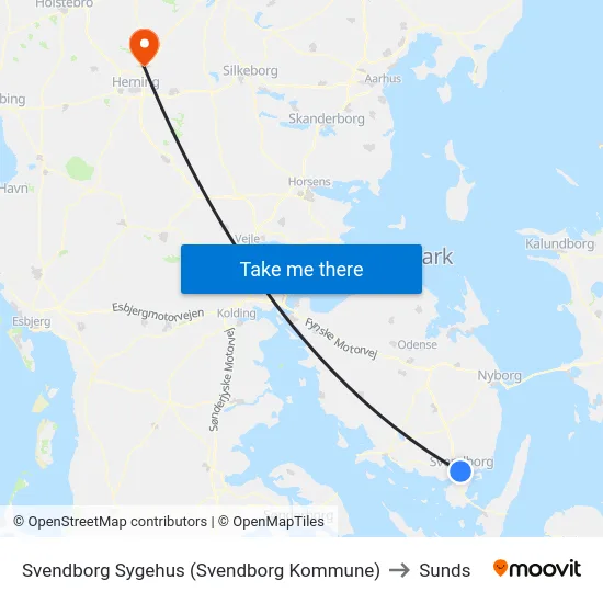 Svendborg Sygehus (Svendborg Kommune) to Sunds map