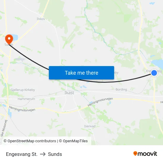 Engesvang St. to Sunds map