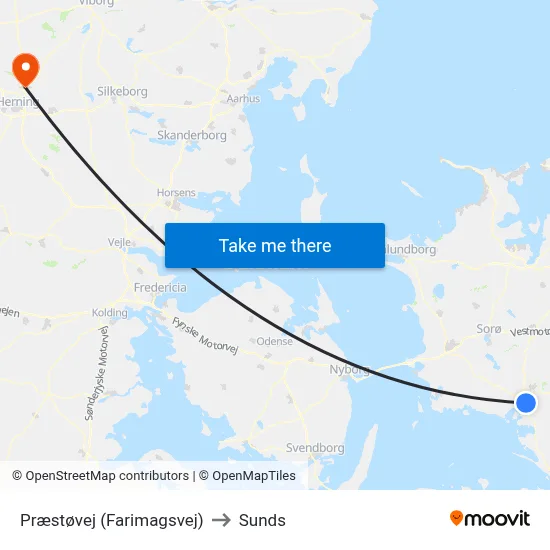 Præstøvej (Farimagsvej) to Sunds map