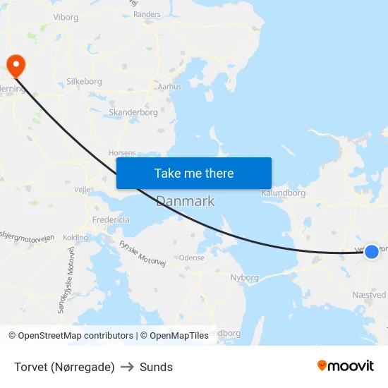 Torvet (Nørregade) to Sunds map