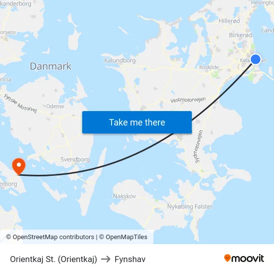 Orientkaj St. (Orientkaj) to Fynshav map