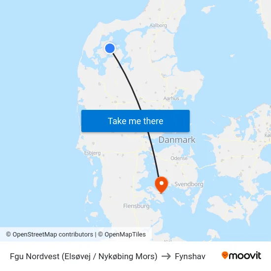 Fgu Nordvest (Elsøvej / Nykøbing Mors) to Fynshav map