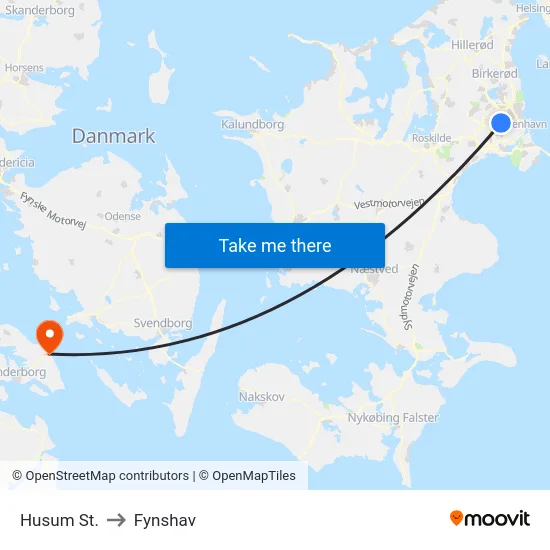 Husum St. to Fynshav map