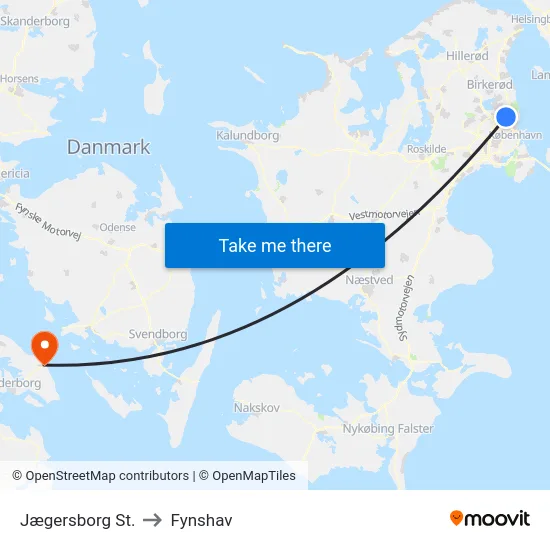 Jægersborg St. to Fynshav map