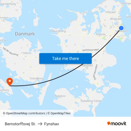 Bernstorffsvej St. to Fynshav map