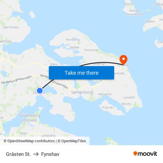 Gråsten St. to Fynshav map