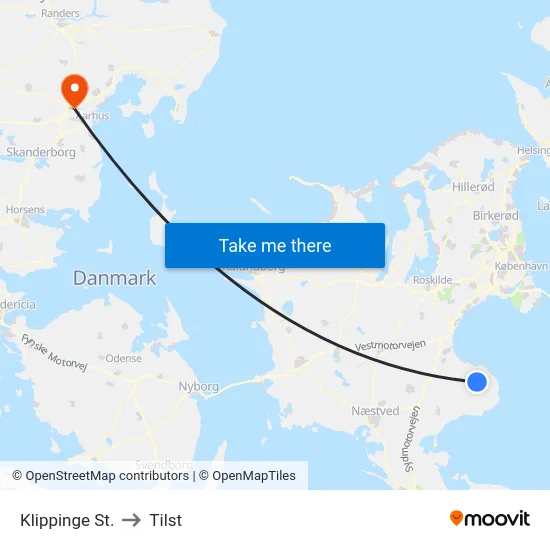 Klippinge St. to Tilst map