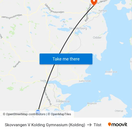 Skovvangen V Kolding Gymnasium (Kolding) to Tilst map
