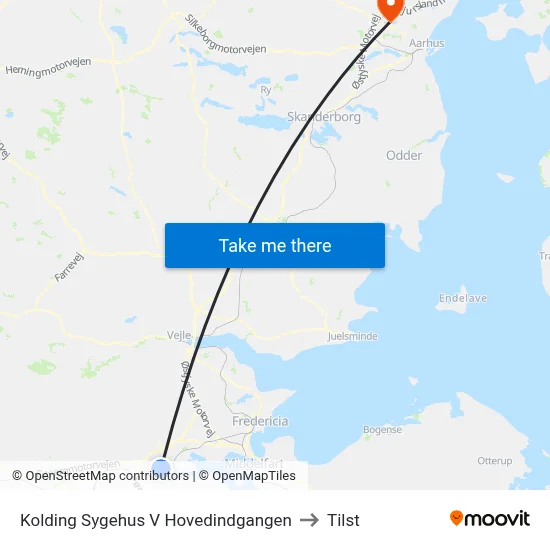 Kolding Sygehus V Hovedindgangen to Tilst map