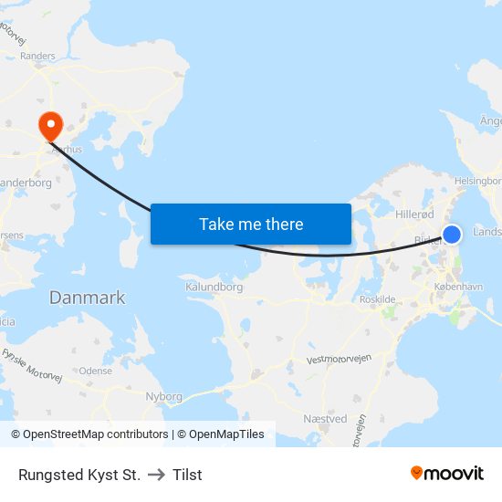 Rungsted Kyst St. to Tilst map