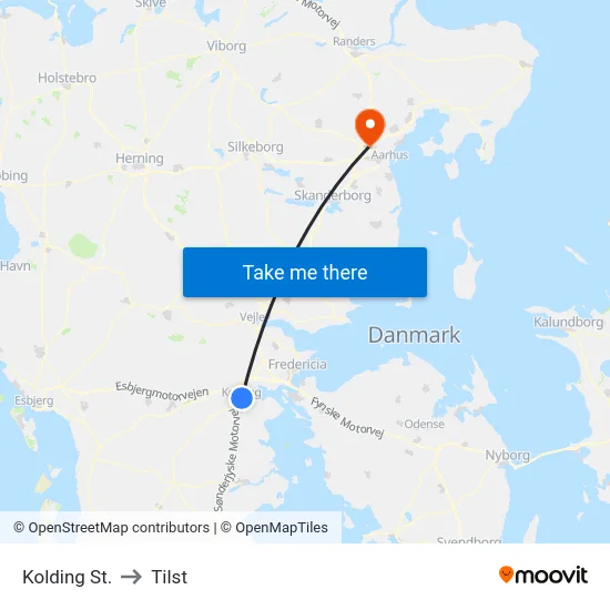 Kolding St. to Tilst map