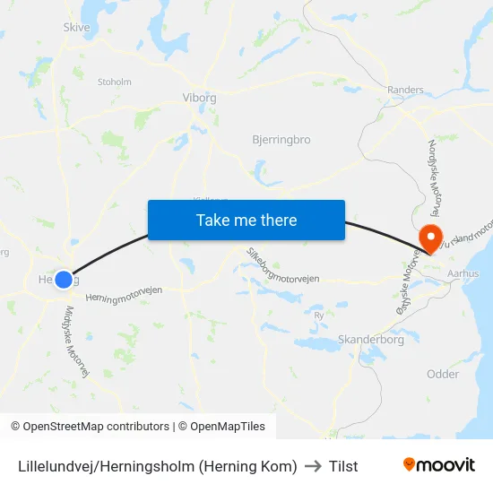 Lillelundvej/Herningsholm (Herning Kom) to Tilst map