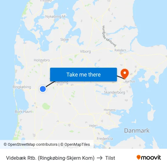 Videbæk Rtb. (Ringkøbing-Skjern Kom) to Tilst map
