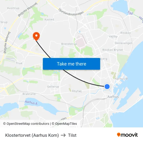 Klostertorvet (Aarhus Kom) to Tilst map