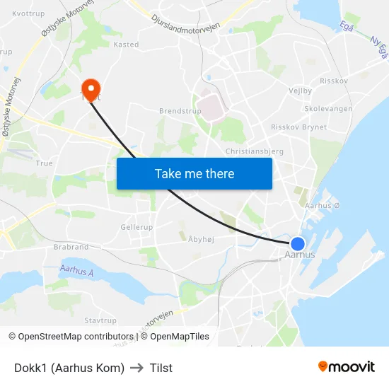 Dokk1 (Aarhus Kom) to Tilst map