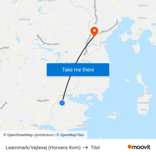 Learnmark/Vejlevej (Horsens Kom) to Tilst map