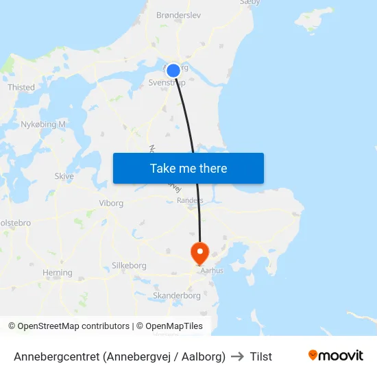 Annebergcentret (Annebergvej / Aalborg) to Tilst map