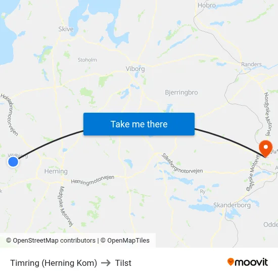Timring (Herning Kom) to Tilst map