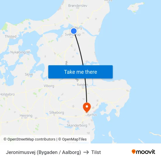 Jeronimusvej (Bygaden / Aalborg) to Tilst map