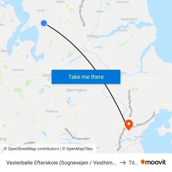 Vesterbølle Efterskole (Sognevejen / Vesthimmerl) to Tilst map