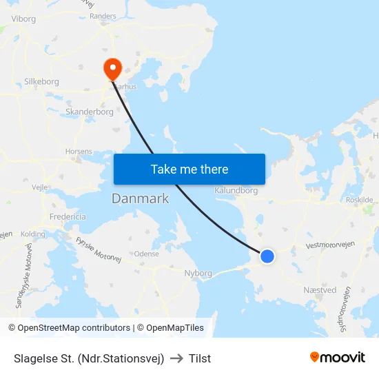 Slagelse St. (Ndr.Stationsvej) to Tilst map