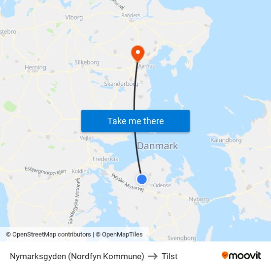 Nymarksgyden (Nordfyn Kommune) to Tilst map