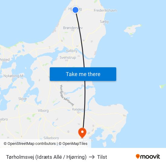 Tørholmsvej (Idræts Allé / Hjørring) to Tilst map