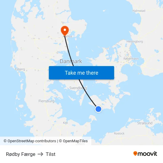 Rødby Færge to Tilst map