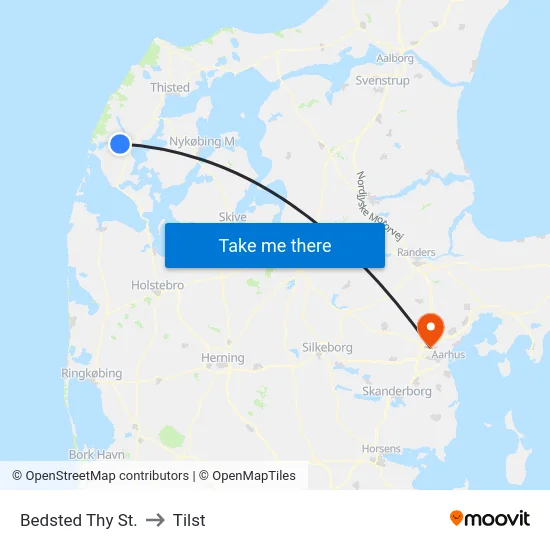 Bedsted Thy St. to Tilst map