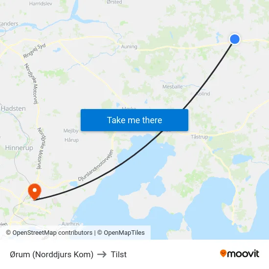 Ørum (Norddjurs Kom) to Tilst map
