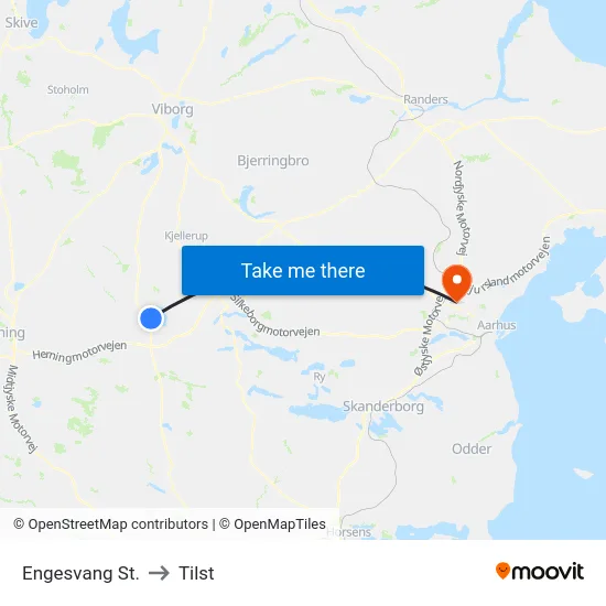 Engesvang St. to Tilst map