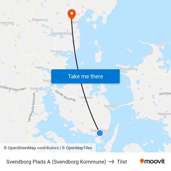 Svendborg Plads A (Svendborg Kommune) to Tilst map